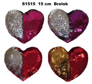 Zabawka pluszowa Serce cekinowe 15 cm gładkie S1515