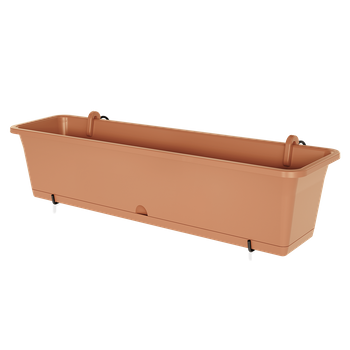 Doniczka Prosperplast Camelia z podstawką i wieszakiem 60 cm terakota