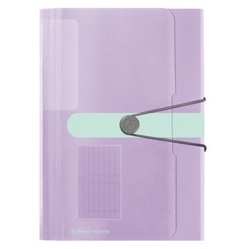 Teczka Herlitz A4 plastikowa pastel lila z gumka rozkładana