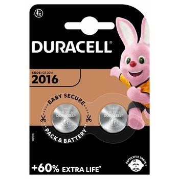 Baterie specjalistyczne litowe guzikowe pastylkowe Duracell typ 2016 2szt.