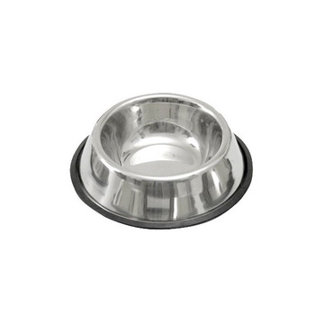 Miska metalowa "Lupipets" ze stali nierdzewnej, dla kotów i psów, nagumie, antypoślizgowa, pojemność 0,9 litra