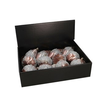 EM&EM Bombka na choinkę jasny róż 12 szt.