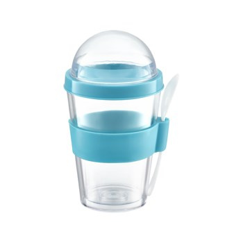 Pojemnik na sałatkę/jogurt z łyżeczką mix kolorów JOGO