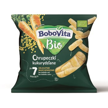 BoboVita Bio Chrupeczki kukurydziane delikatnie marchewkowe po 7 miesiącu 20g
