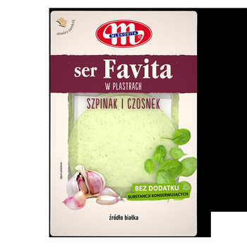 Mlekovita Favita Ser kanapkowy ze szpinakiem i czosnkiem 150g