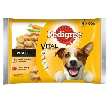 Pedigree Vital Protection Karma pełnoporcjowa w sosie 400 g (4 x 100 g)