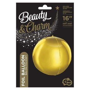 Balon foliowy B&C 16 cali Kula złota