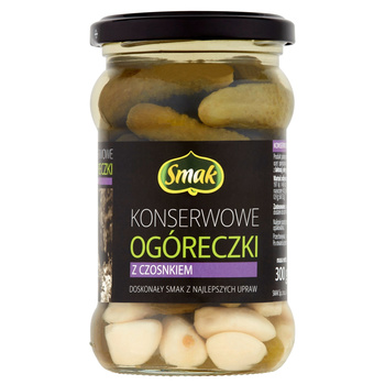 Smak Konserwowe ogóreczki z czosnkiem 300 g