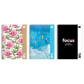 Kołozeszyt A4/100 kartek, kratka 5 kolorowych registrów, INTERDRUK