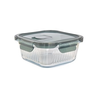 Pojemnik szklany prążkowany kwadratowy EZYSTYLE 800 ml