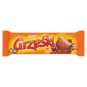 Grześki Wafel przekładany kremem o smaku toffi w czekoladzie mlecznej 36 g