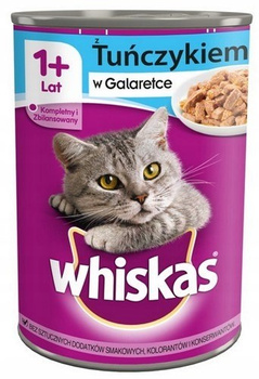 Whiskas 1+ lat Karma pełnoporcjowa z tuńczykiem w galaretce 400 g