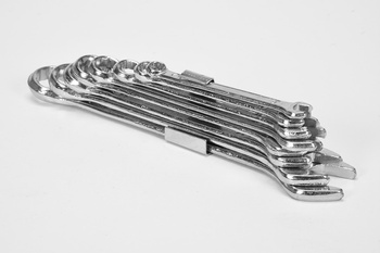 Klucze płasko-oczkowe 6-19mm, kpl 8 części, clip