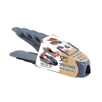 Organizery na buty SPACYSHOE SET (5 szt.) 30-38 antracytowy Prosperplast