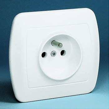 Gniazdo pojedyncze z uziemieniem AGZ1 białe