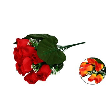 EM&EM Bukiet kwiatów sztucznych róża 9 główek