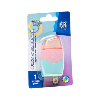 Temperówka i gumka 2w1 pastelowa ASTRA, blister 1 szt.