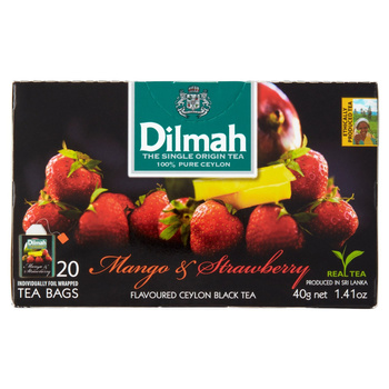 Dilmah Mango & Strawberry Cejlońska czarna herbata 40 g (20 x 2 g)