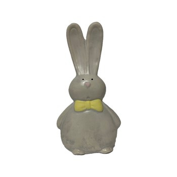 Zając gipsowy z  kokardą 18cm