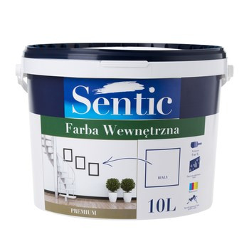 Farba wewnętrzna  akrylowa Sentic Premium  biała 10 l