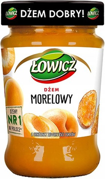 Łowicz Dżem morelowy o obniżonej zawartości cukrów 280 g