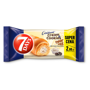 7 Days Cream & Cookies Max Rogalik z kremem o smaku waniliowym z mlekiem i kawałkami ciastek 110 g