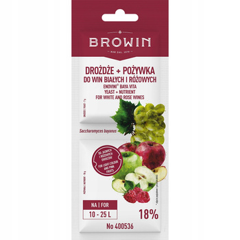 Drożdże i pożywka do win białych i różowych 17g BROWIN