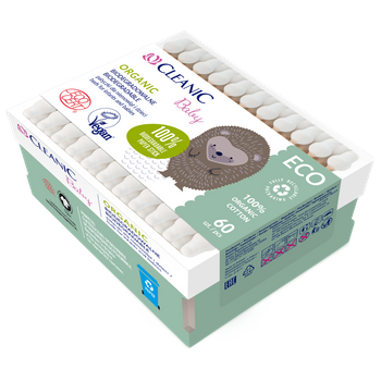 Cleanic Baby Organic Patyczki dla niemowląt i dzieci 60 szt