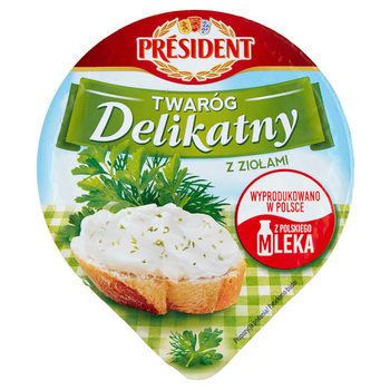 President Twaróg Delikatny z Ziołami 150g