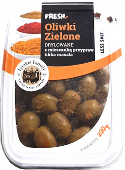 Oliwki zielone drylowane z mieszanką przypraw tikka masala Fresh Pack 200g Lyrakis Family