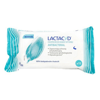 Lactacyd Antibacterial Chusteczki go higieny intymnej 15 sztuk