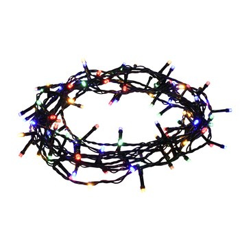 Girlanda 300 LED do użytku zewnętrznego sterowana aplikacją. 500 cm kabel zasilający czarny, odstęp między lampkami 5 cm, kolor światła multi