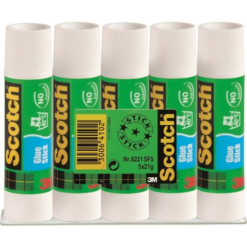 Klej w sztyfcie Scotch®, do papieru, nietoksyczny, (zgrzewka 5 x 21g)
