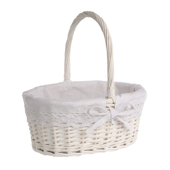 Koszyk wiklinowy z rączką 26x17x11(25) cm biały