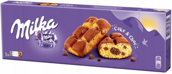 Milka Cake & Choc Ciastka biszkoptowe z kawałkami czekolady mlecznej 175 g (5 x 35 g)