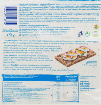 Wasa Sport Pieczywo chrupkie 275 g