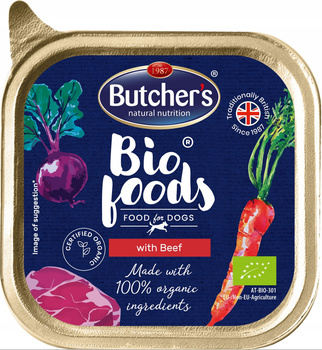 Butcher's Bio Foods Karma dla dorosłych psów pasztet z wołowiną i cielęciną 150 g