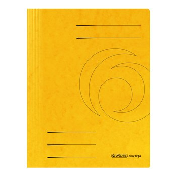 Skoroszyt Herlitz A4 kartonowy ze sprężynką żółty