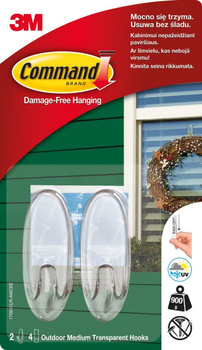 Command Outdoor, 2 przezroczyste haki, 4 średnie paski 17091CLR-AWCEE