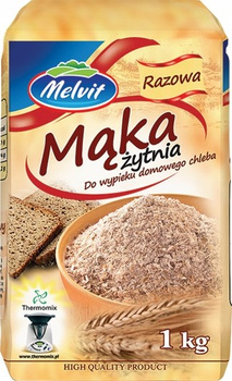 Melvit Mąka żytnia razowa do wypieku domowego chleba 1 kg