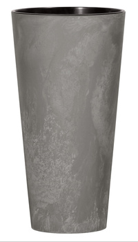 Doniczka Tubus Slim Beton Effect   śr. 30 cm, Prosperplast, marengo