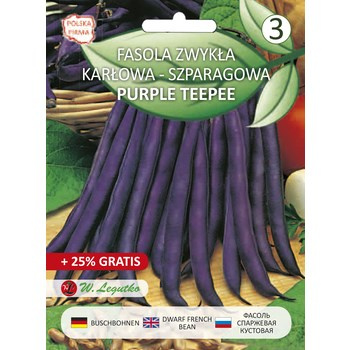 Fasola zwykła karłowa fioletowostrąkowa Purple Teepee   20+5,00g  Seria bazowa Legutko