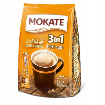 Mokate 3in1 Brown Sugar Rozpuszczalny napój kawowy w proszku 170 g (10 x 17 g)