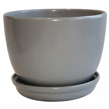 Doniczka CLASSIC 19,5 z podstawkiem szara OK