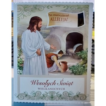 Karnet  B6 z brokatem z wycięciem wielkanoc