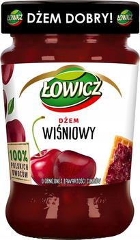 Łowicz Dżem wiśniowy o obniżonej zawartości cukrów 280 g