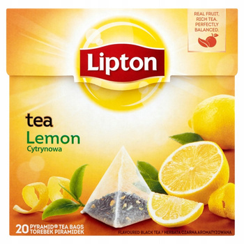 Lipton Herbata czarna aromatyzowana cytryna 34 g (20 torebek)