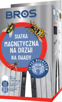 Bros siatka na drzwi magnetyczna 160x220 biała