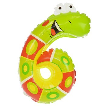 Balon foliowy cyferka zwierzątko nr 6