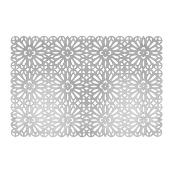 Mata stołowa pvc/ps 30x45cm prostokątna srebrna